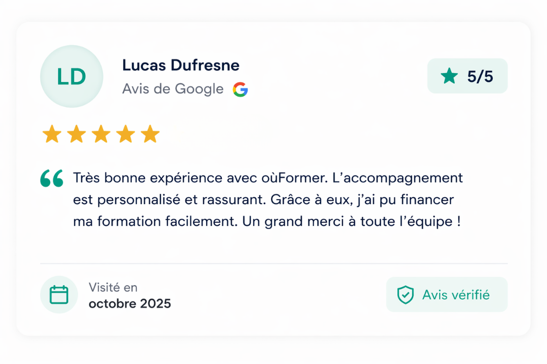 Retour utilisateur CPF oùFormer sécurisé